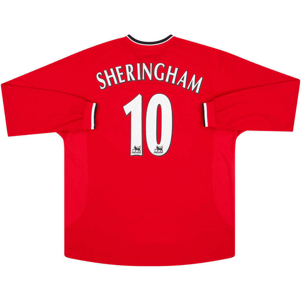 2000-02 Manchester United Home L/S Shirt Sheringham #10 (Very Good) XXL