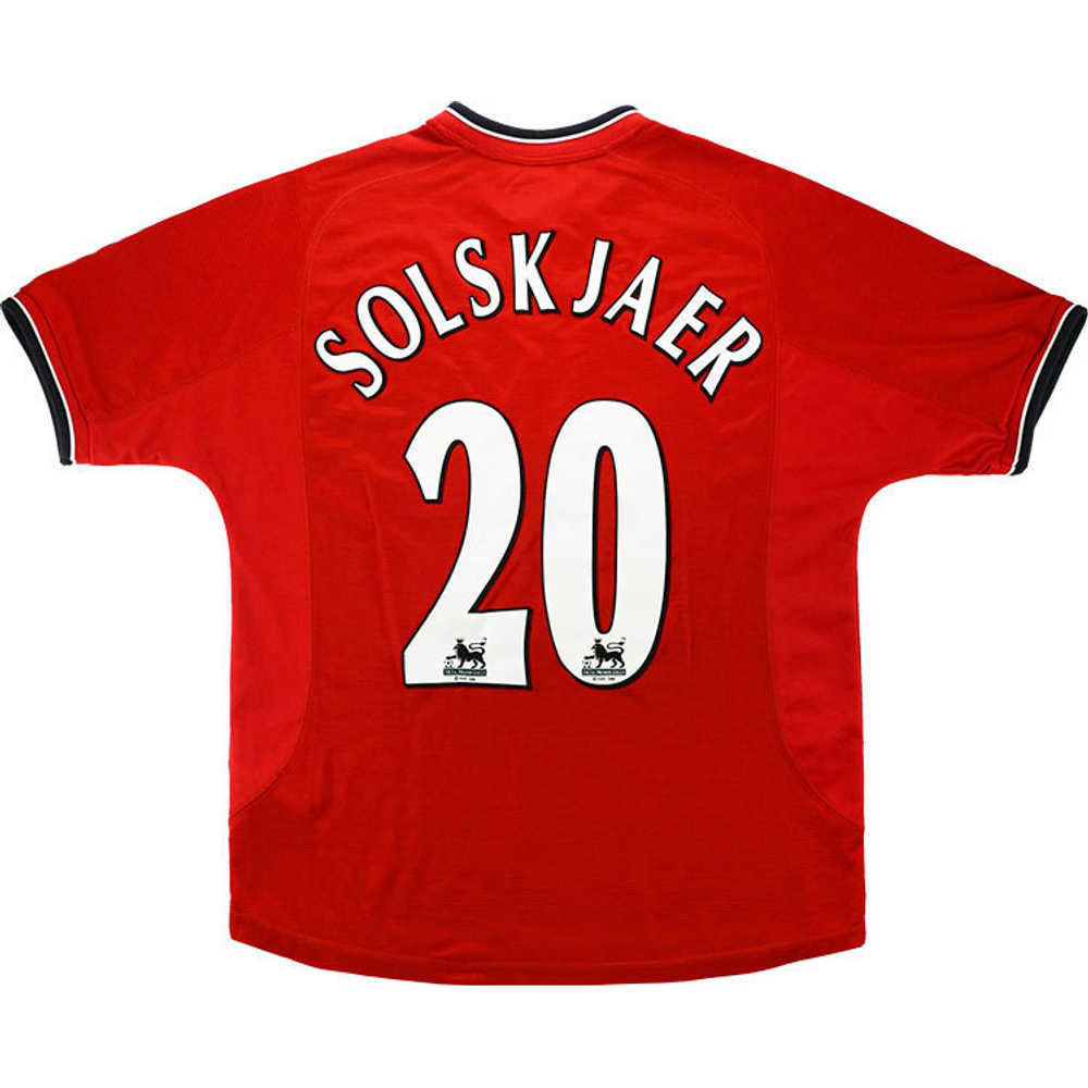 2000-02 Manchester United Home Shirt Solskjaer #20 (Excellent) XL