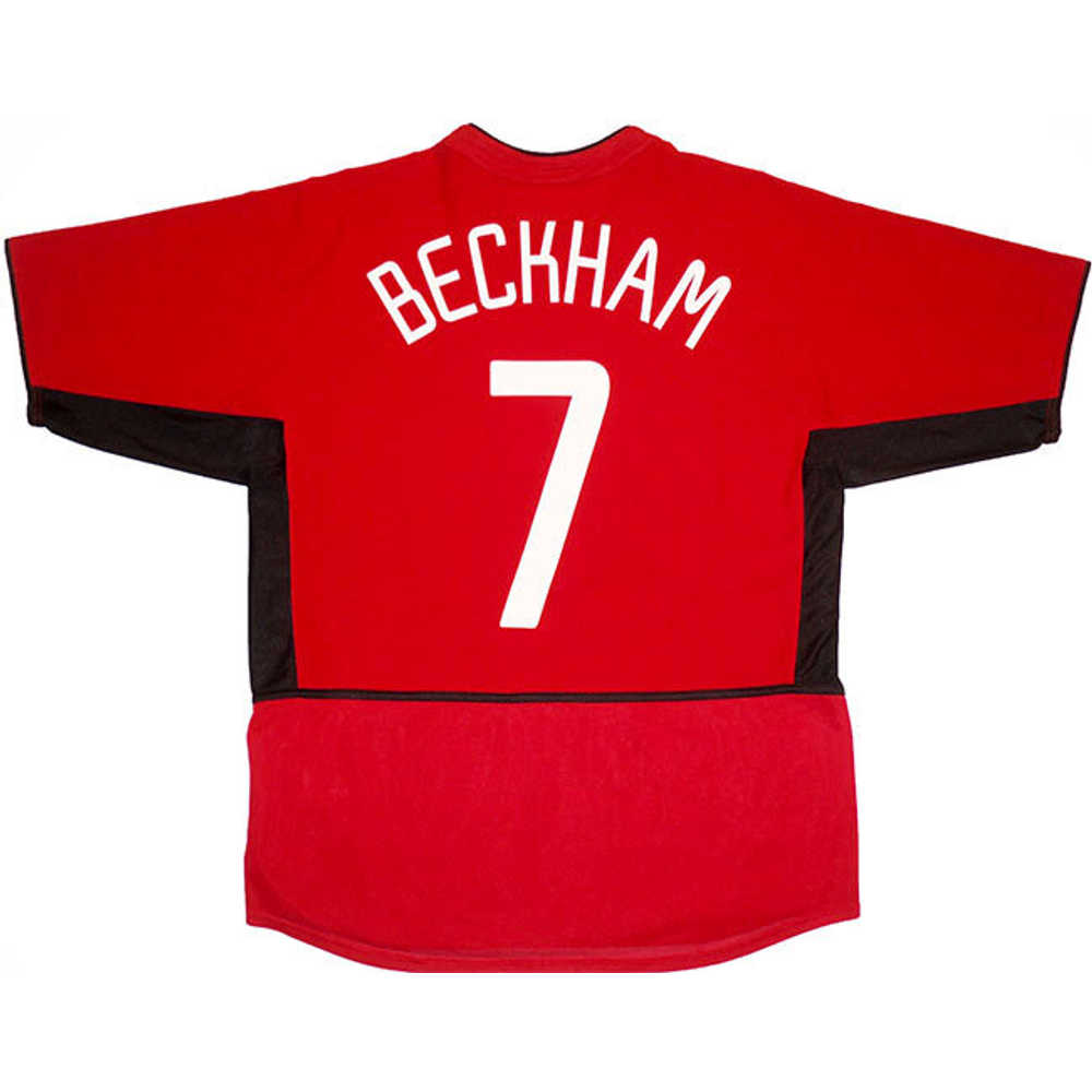 2002-04 Manchester United CL Home Shirt Beckham #7 (Very Good) XL