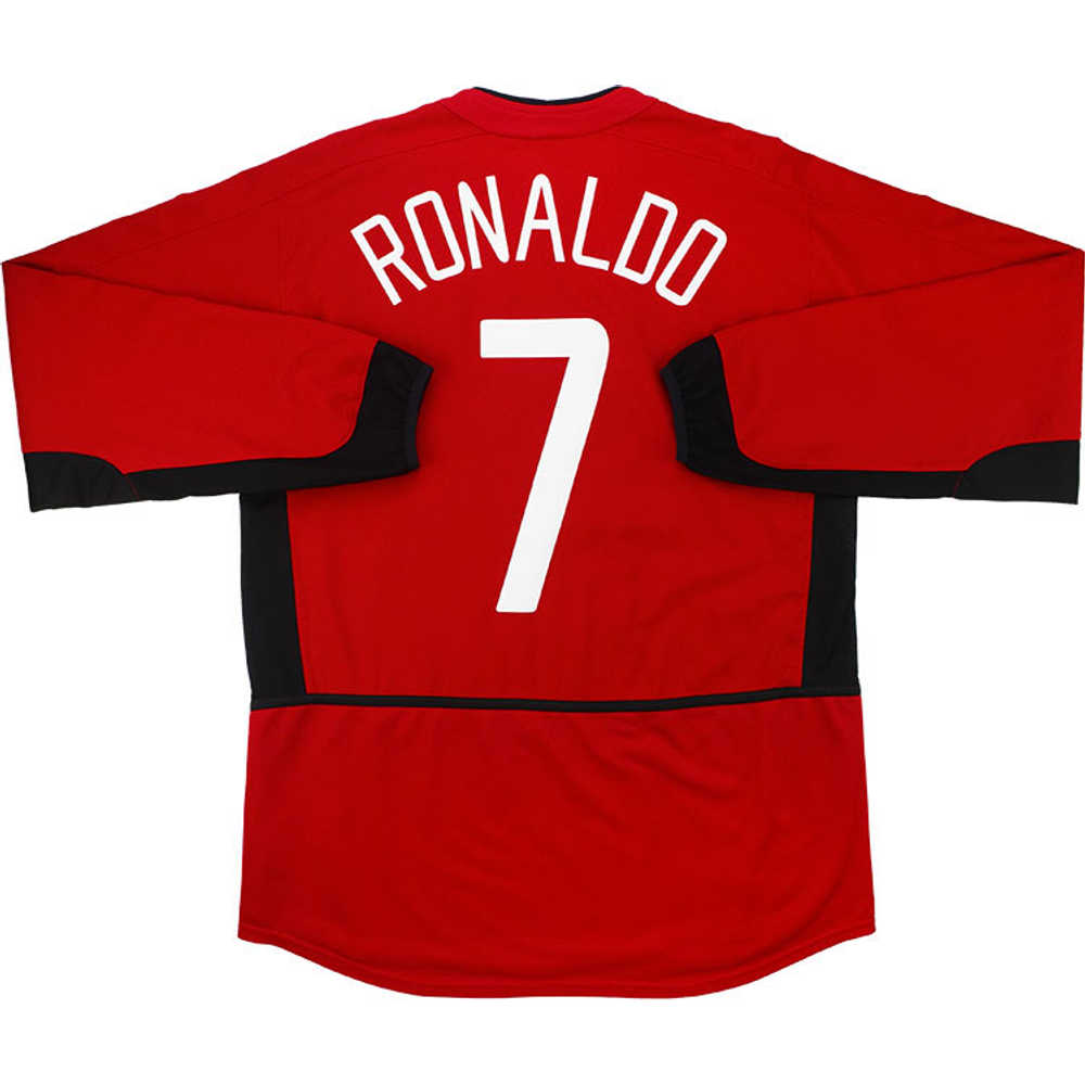 2002-04 Manchester United CL Home L/S Shirt Ronaldo #7 (Excellent) L