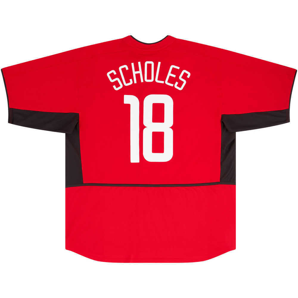 2002-04 Manchester United CL Home Shirt Scholes #18 (Excellent) XXL