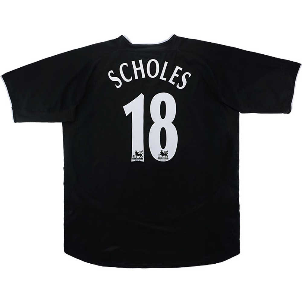 2003-05 Manchester United Away Shirt Scholes #18 (Excellent) L