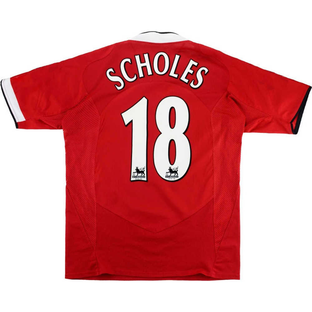 2004-06 Manchester United Home Shirt Scholes #18 (Excellent) XL