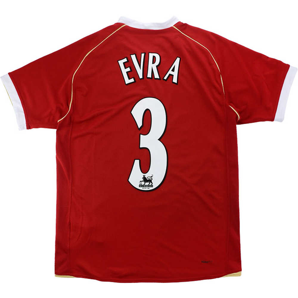 2006-07 Manchester United Home Shirt Evra #3 (Very Good) XL