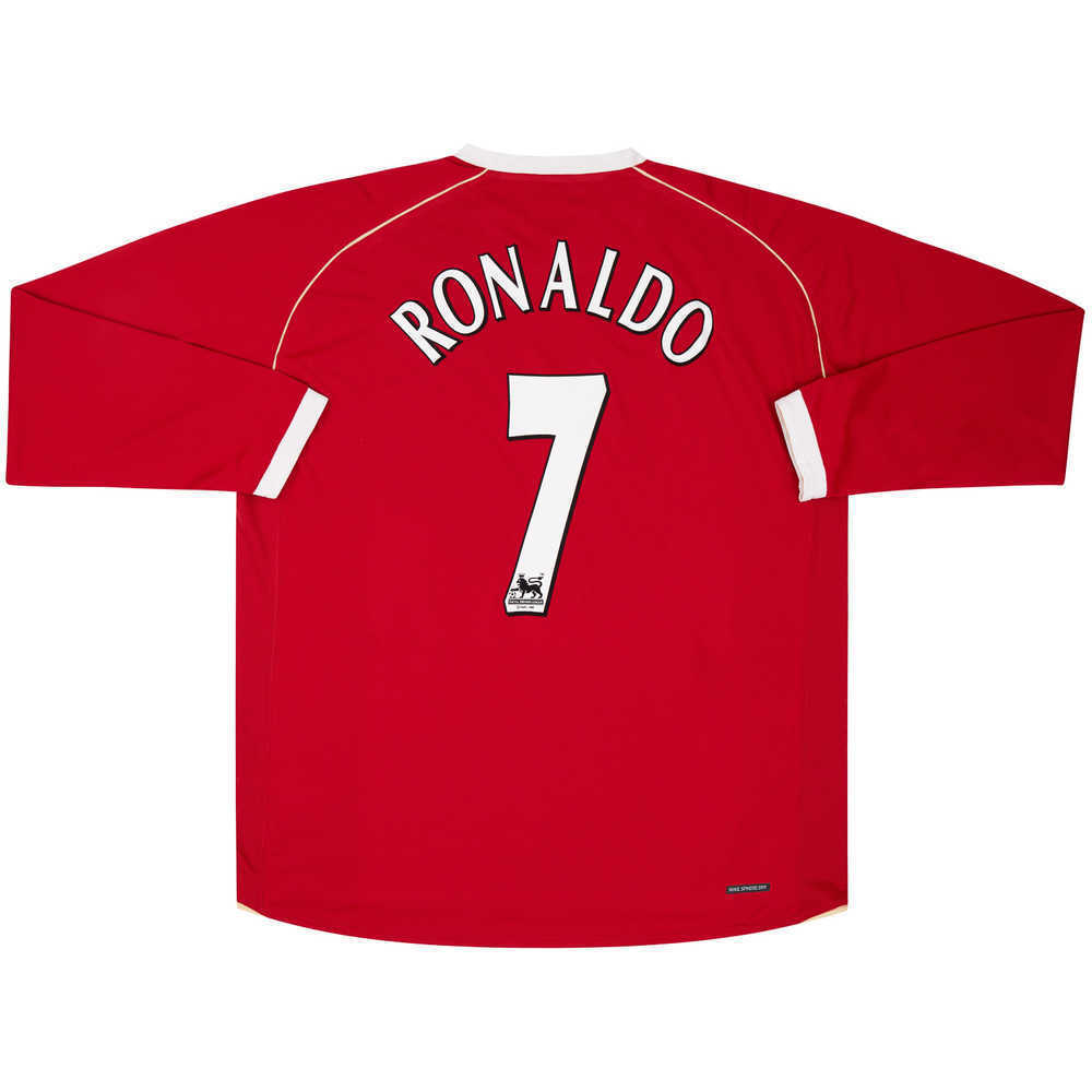 2006-07 Manchester United Home L/S Shirt Ronaldo #7 (Excellent) XL