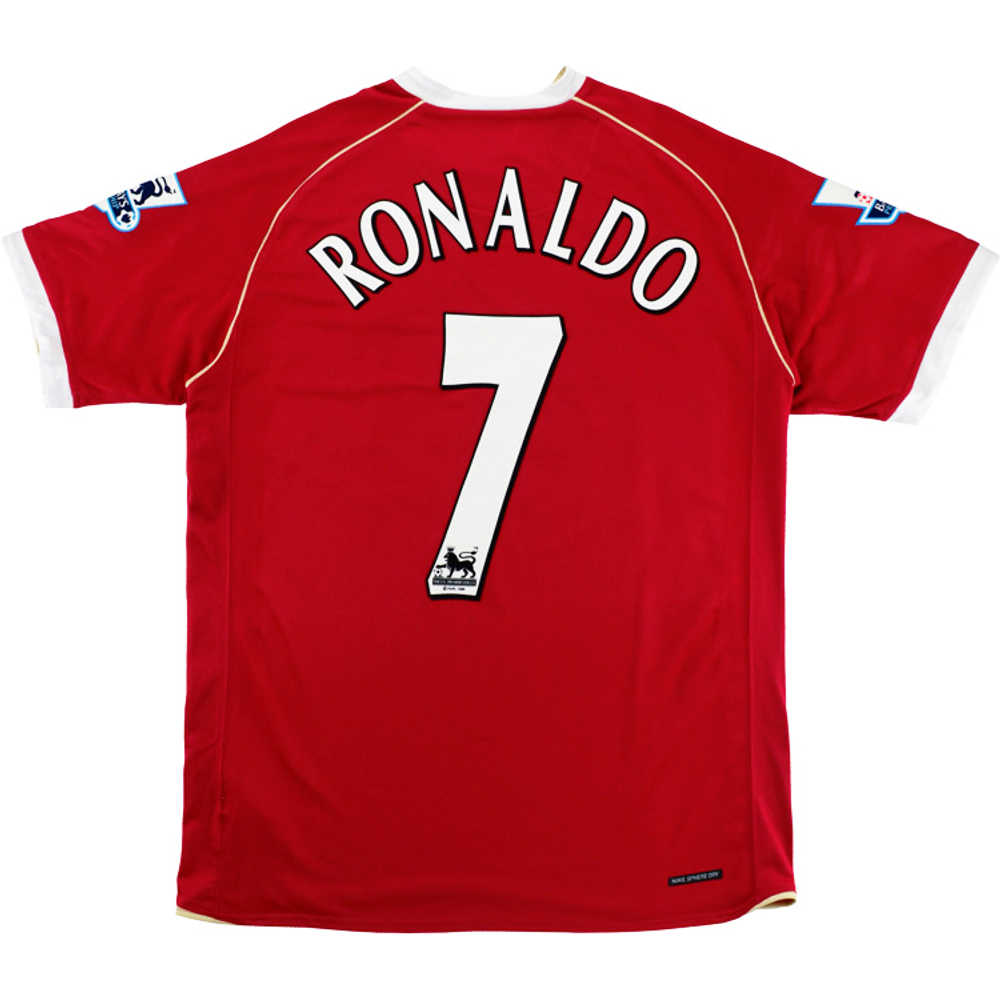 2006-07 Manchester United Home Shirt Ronaldo #7 (Excellent) L