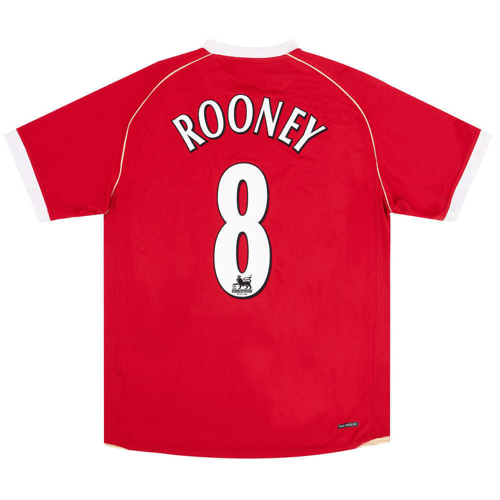 2006-07 Manchester United Home Shirt Rooney #8 (Excellent) L
