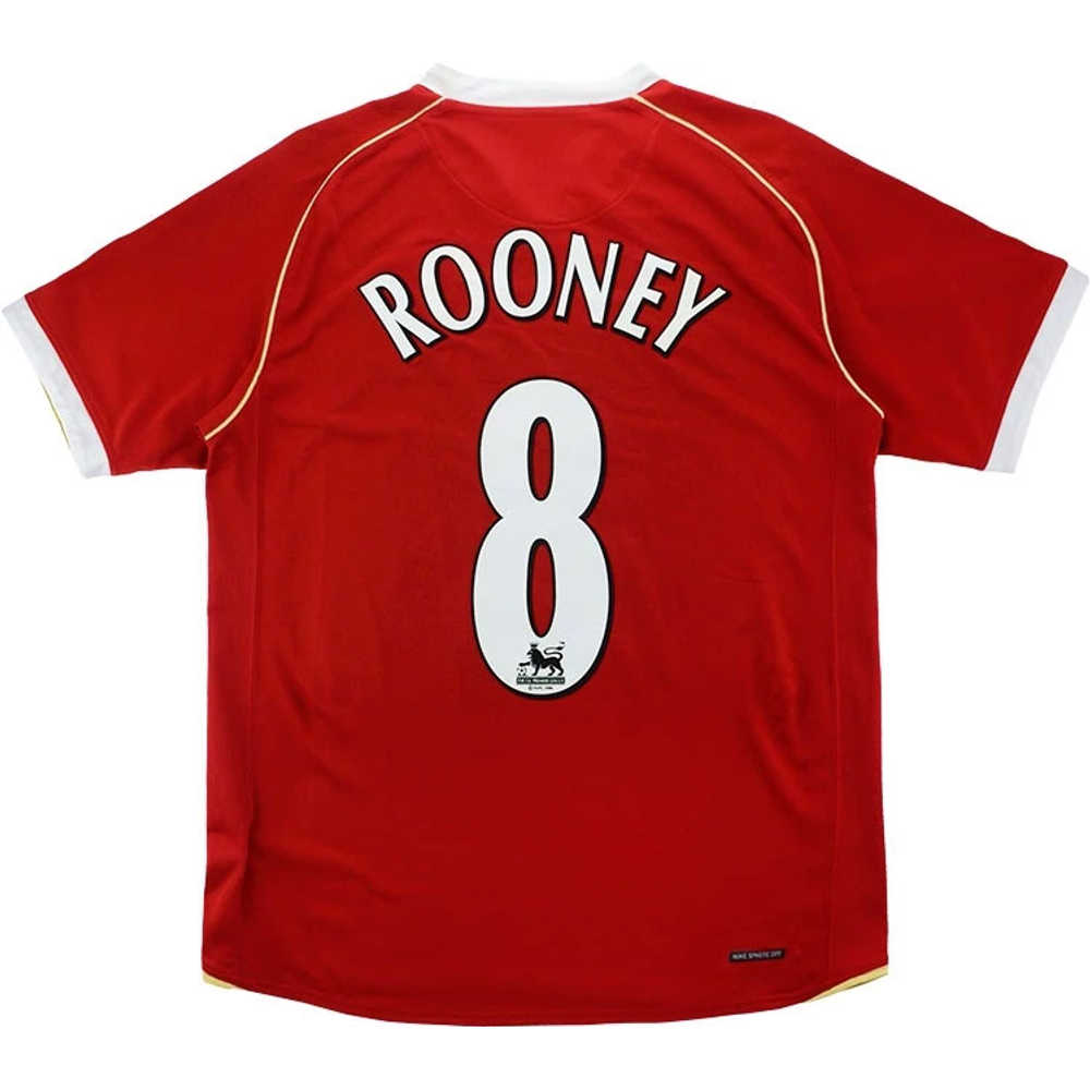 2006-07 Manchester United Home Shirt Rooney #8 (Excellent) L