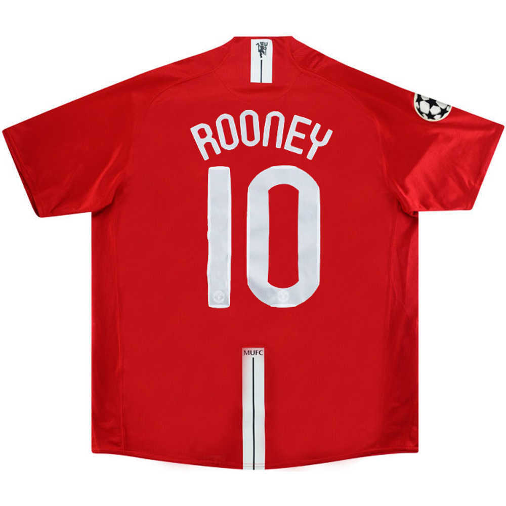 2007-09 Manchester United CL Home Shirt Rooney #10 (Good) S