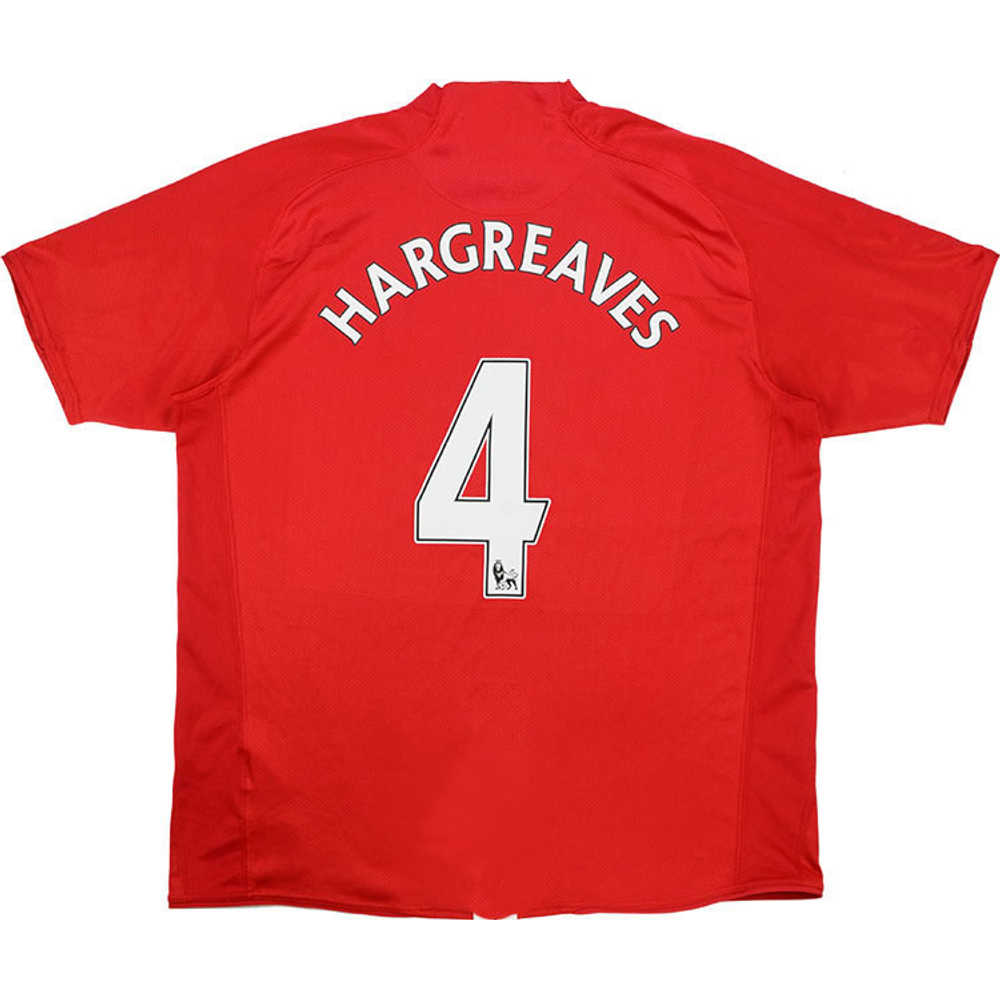 2007-09 Manchester United Home Shirt Hargreaves #4 (Good) L