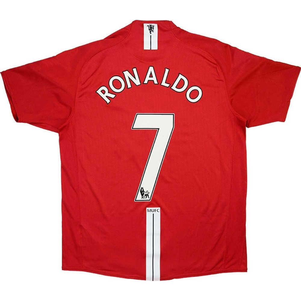 2007-09 Manchester United Home Shirt Ronaldo #7 (Excellent) XL
