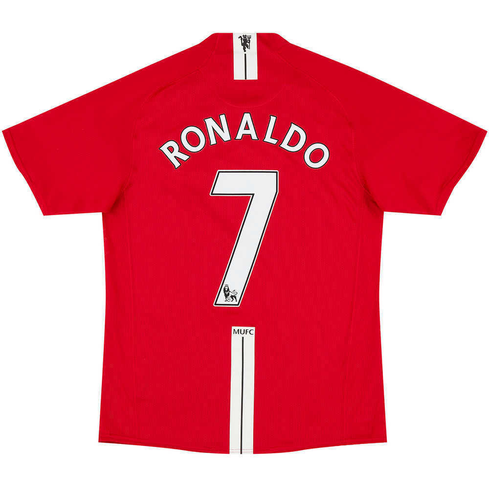 2007-09 Manchester United Home Shirt Ronaldo #7 (Excellent) XL