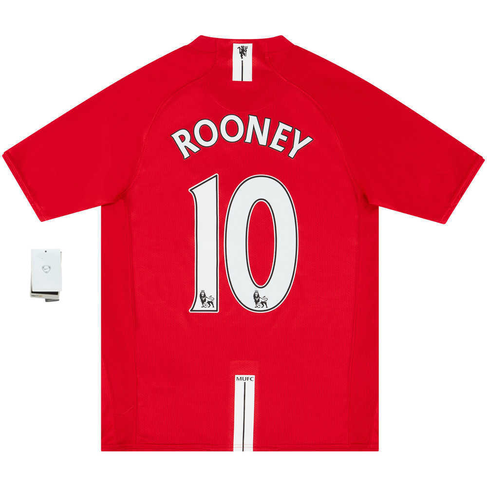 2007-09 Manchester United Home Shirt Rooney #10 *w/Tags* XL.Boys