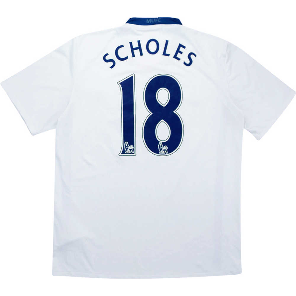 2008-09 Manchester United Away Shirt Scholes #18 (Excellent) XL