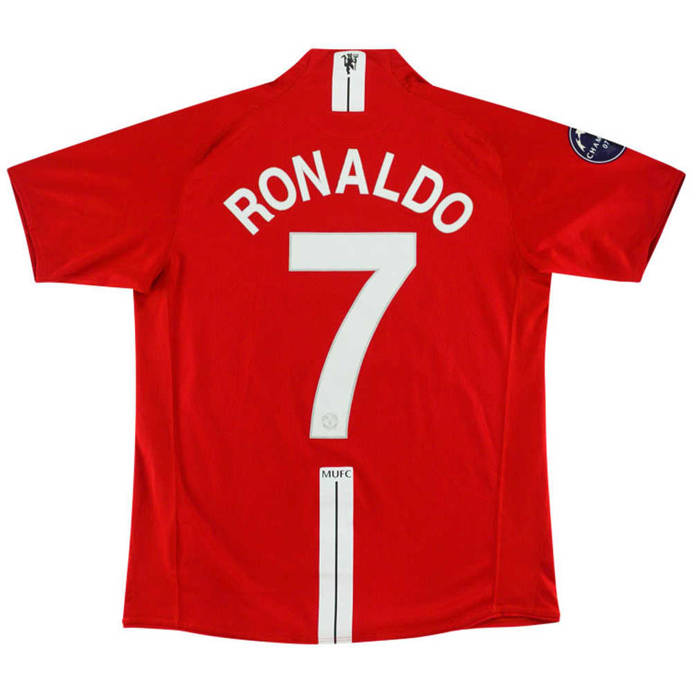 2008-09 Manchester United CL Home Shirt Ronaldo #7 (Very Good) XL