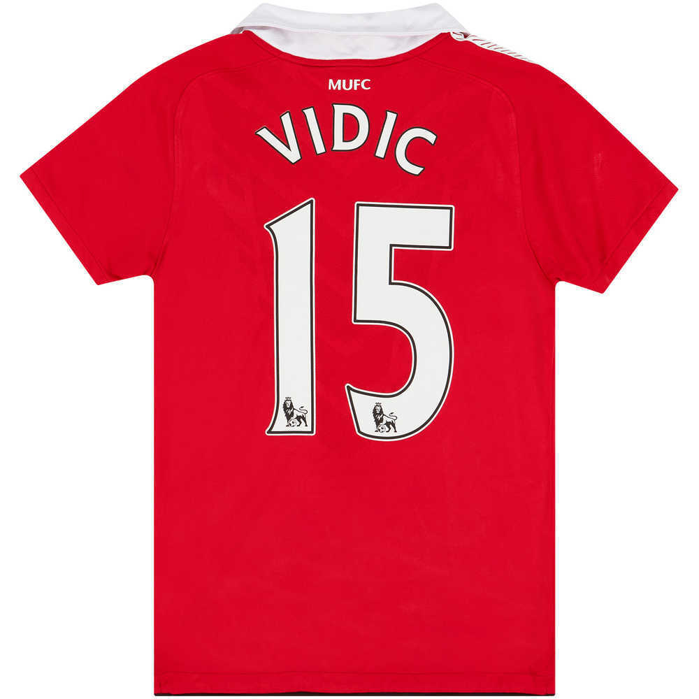 2010-11 Manchester United Home Shirt Vidic #15 (Excellent) Women's (XS)