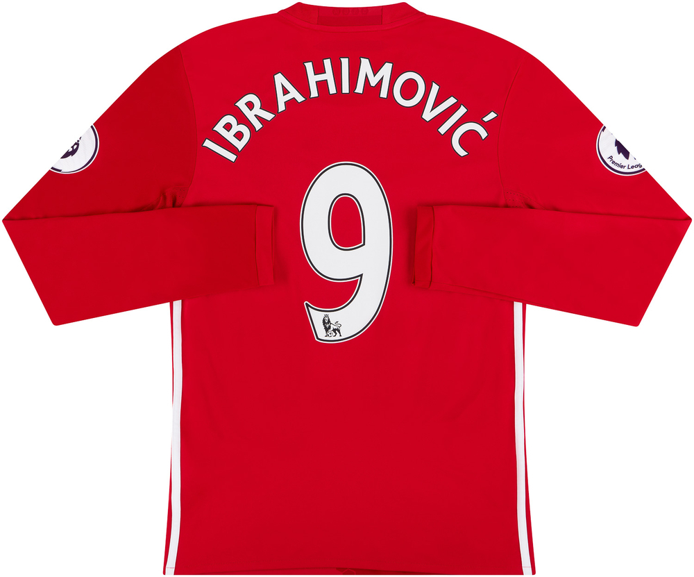 2016-17 Manchester United Home L/S Shirt Ibrahimović #9 (Excellent) S