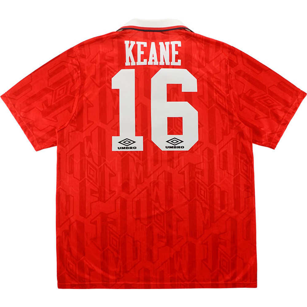 1992-94 Manchester United Home Shirt Keane #16 (Excellent) XL