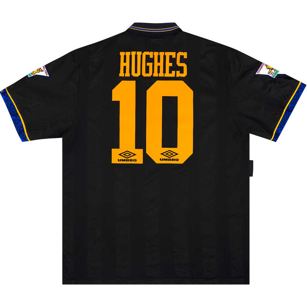 1993-95 Manchester United Away Shirt Hughes #10 (Very Good) XL
