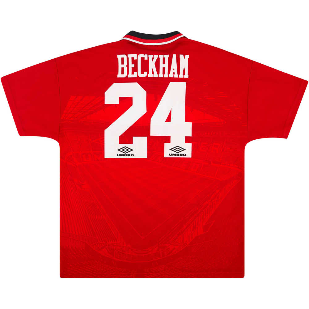 1994-96 Manchester United Home Shirt Beckham #24 (Excellent) L