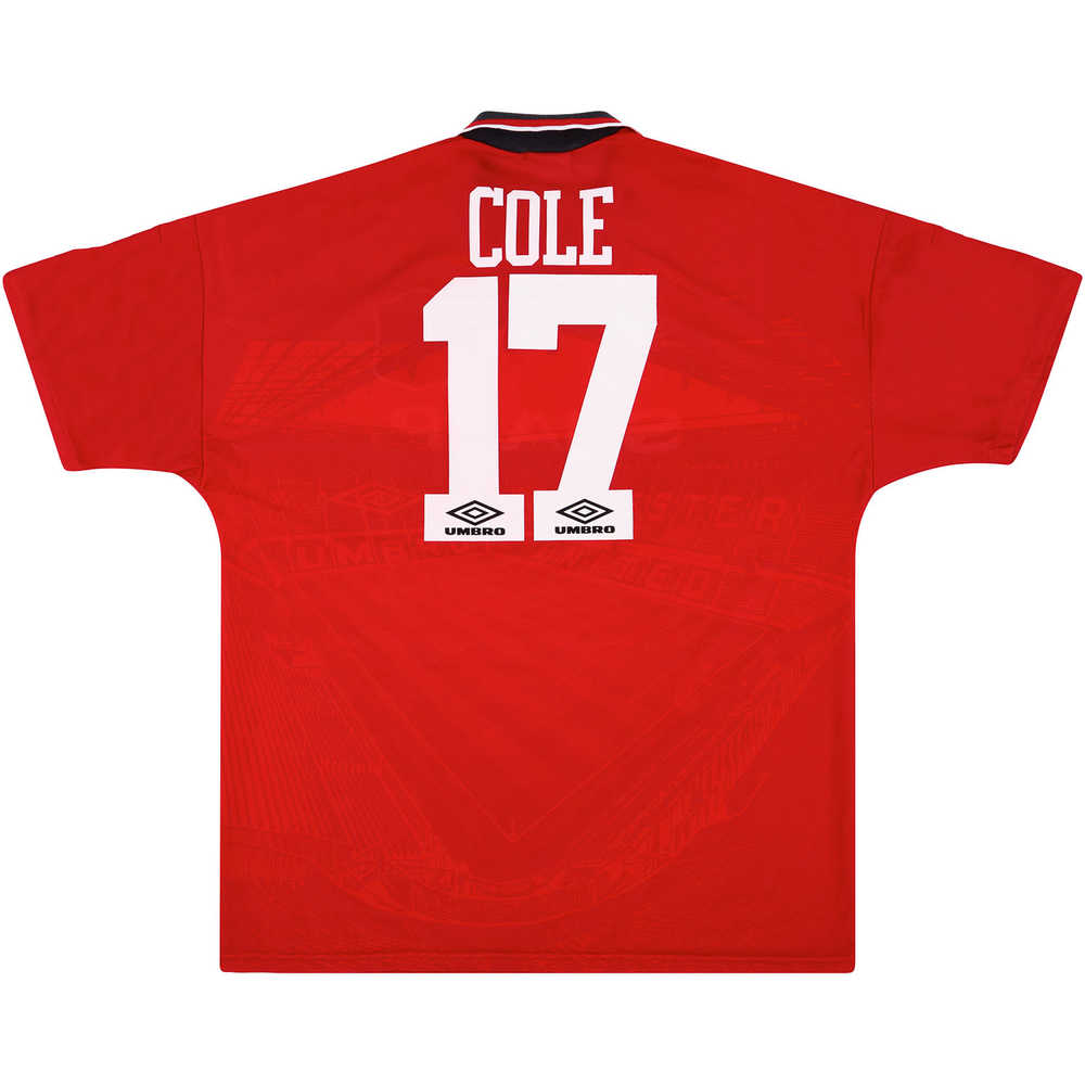 1994-96 Manchester United Home Shirt Cole #17 (Excellent) L