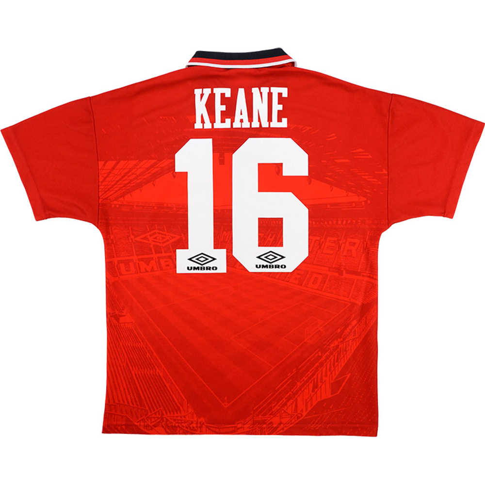 1994-96 Manchester United Home Shirt Keane #16 (Excellent) L