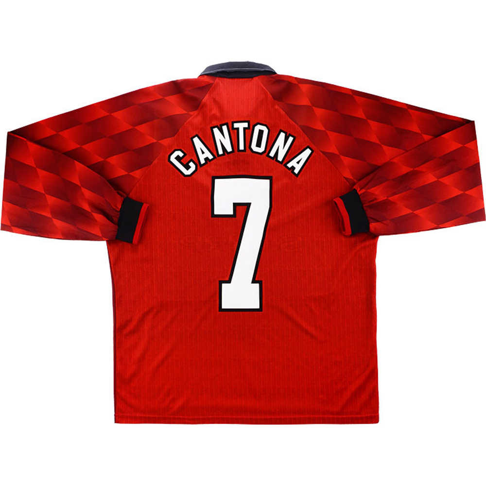 1996-98 Manchester United Home L/S Shirt Cantona #7 (Excellent) L