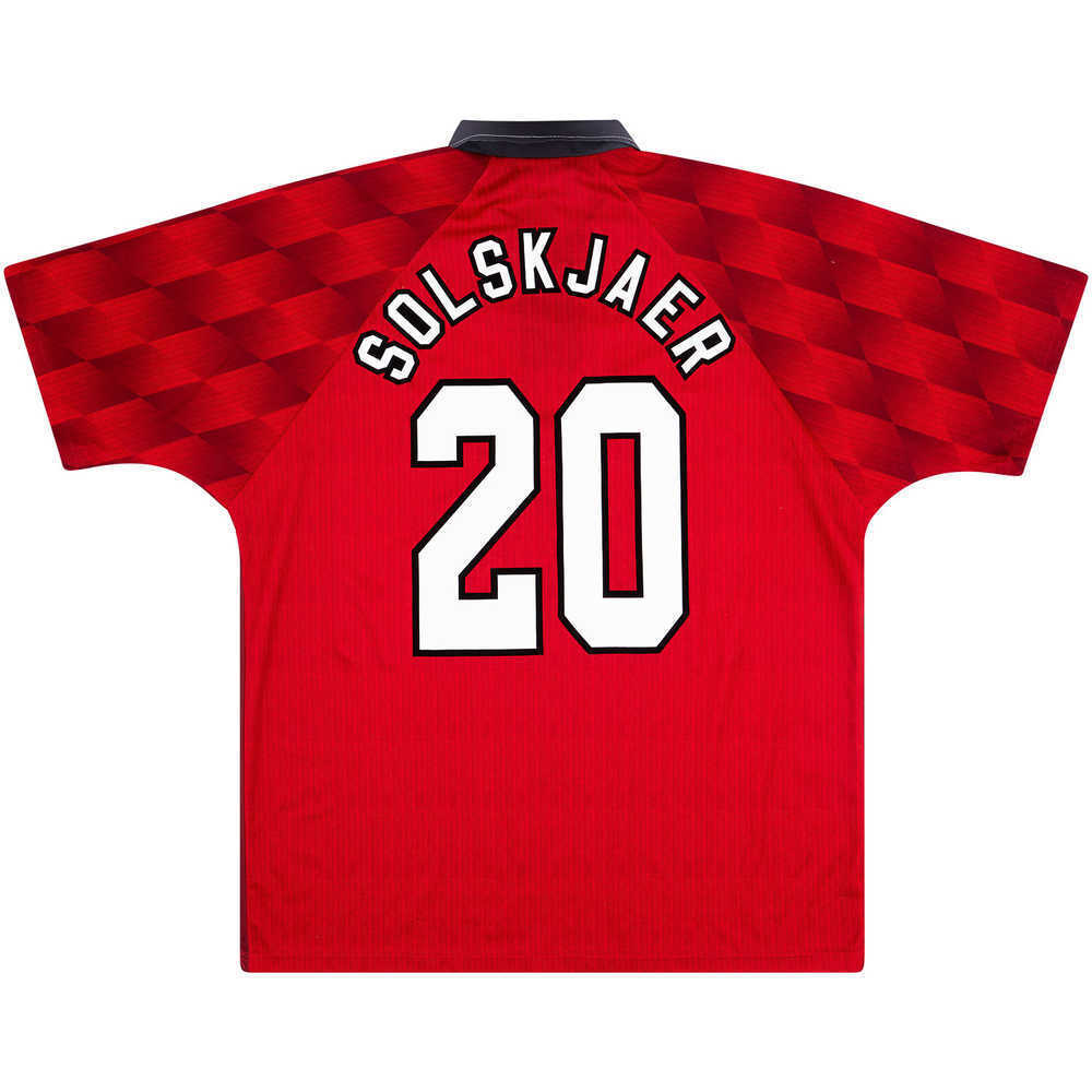 1996-98 Manchester United Home Shirt Solskjaer #20 (Excellent) XL