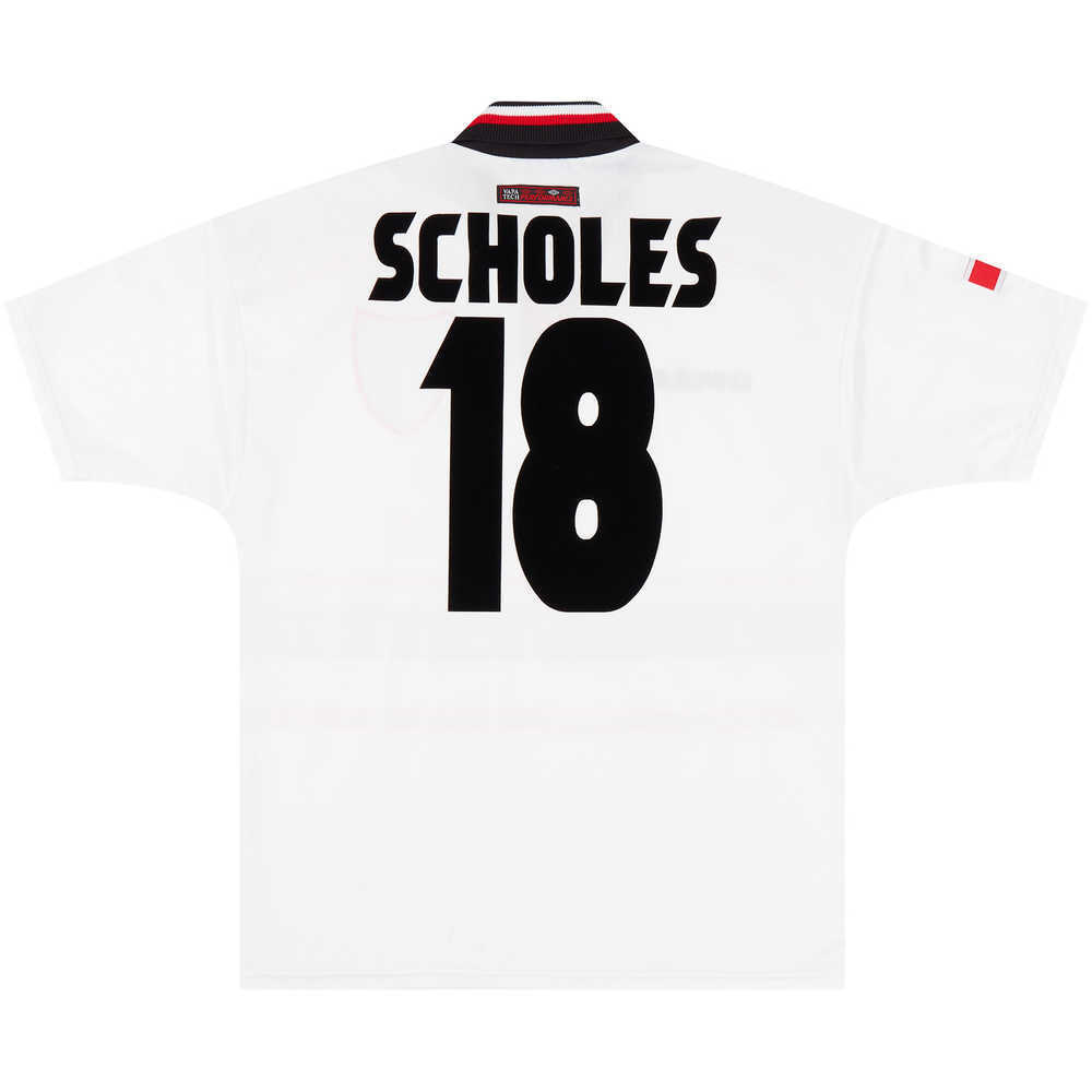 1997-99 Manchester United Away Shirt Scholes #18 (Excellent) M