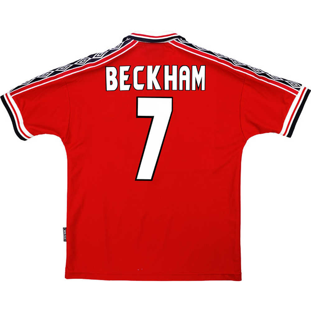 1998-00 Manchester United Home Shirt Beckham #7 (Excellent) XL