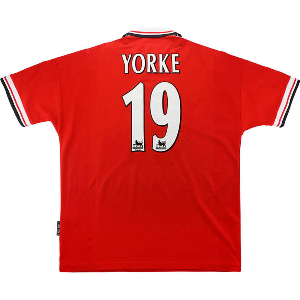 1998-00 Manchester United Home Shirt Yorke #19 (Good) L