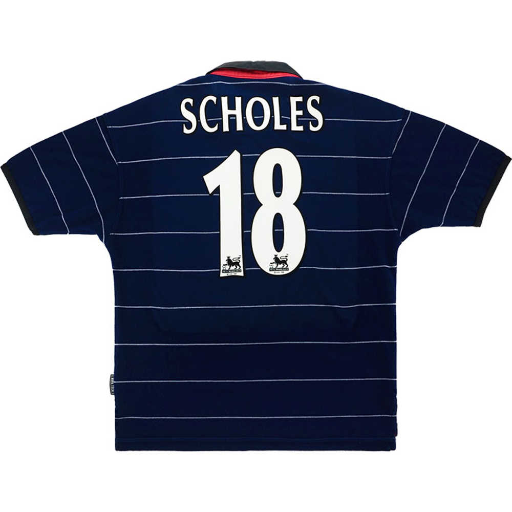1999-00 Manchester United Away Shirt Scholes #18 (Excellent) L