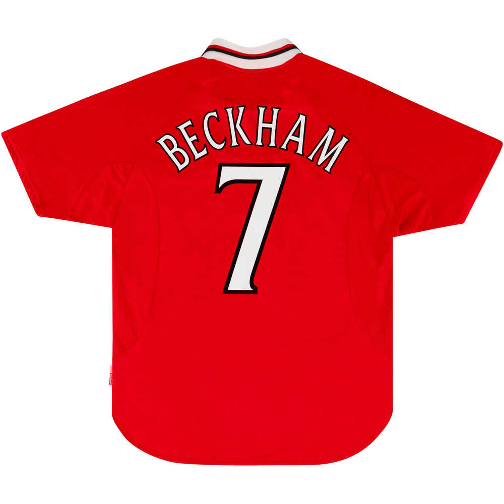 1999-00 Manchester United 'CL Winners' Shirt Beckham #7 (Very Good) XL