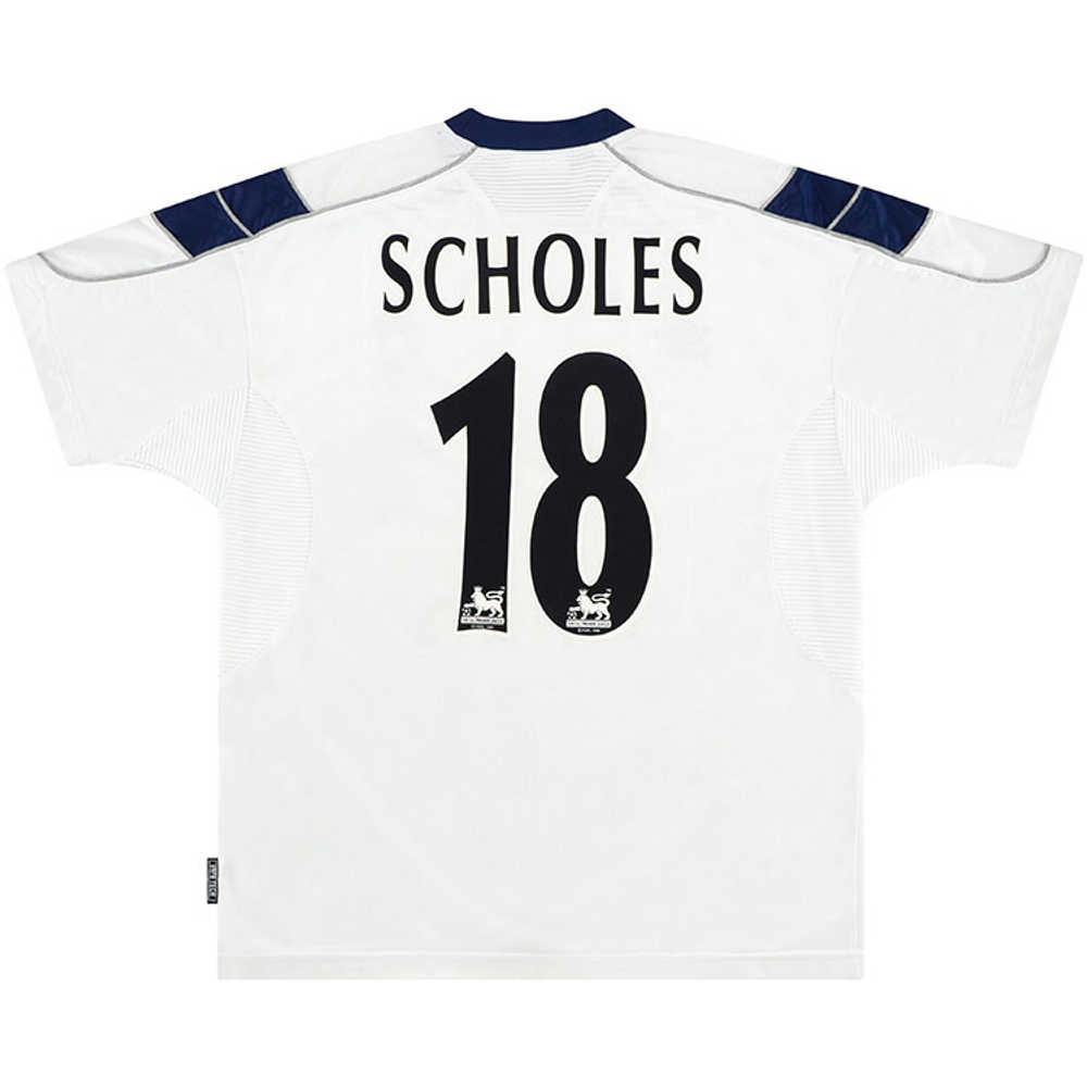 2000-01 Manchester United Away Shirt Scholes #18 (Excellent) L