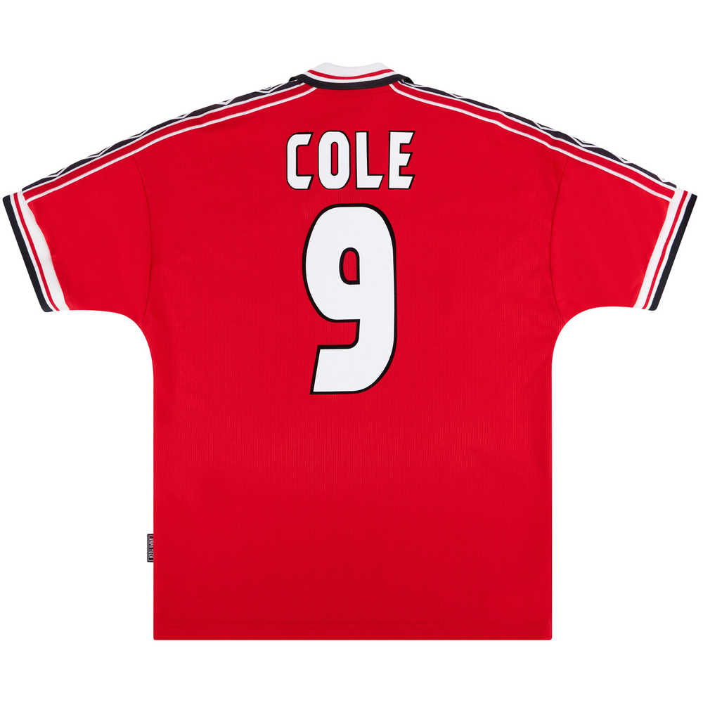 1998-00 Manchester United Home Shirt Cole #9 (Very Good) XL