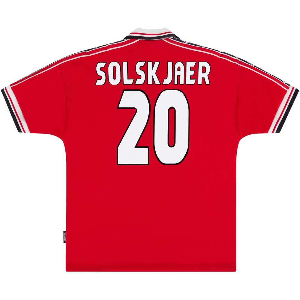 1998-00 Manchester United Home Shirt Solskjaer #20 (Excellent) XL