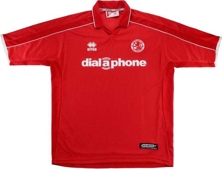 Middlesbrough Home football shirt 2000 - 2001. Sponsored by BT Cellnet