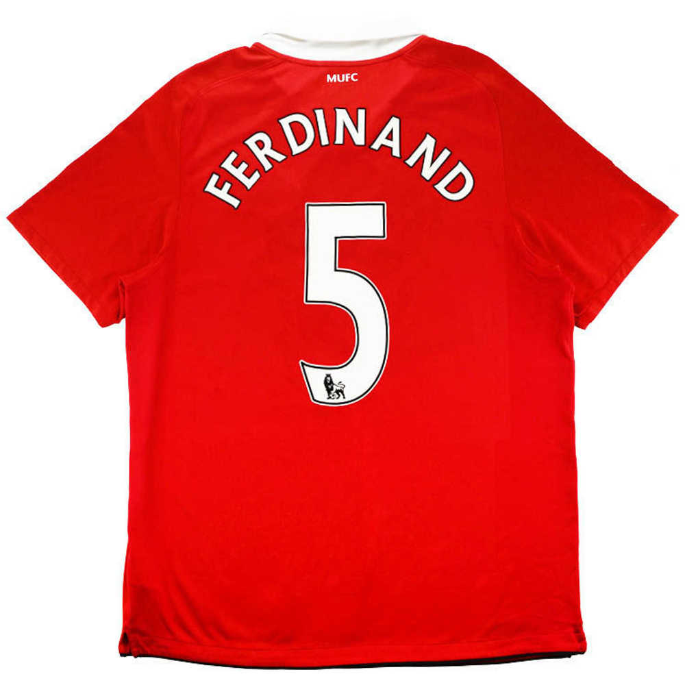 2010-11 Manchester United Home Shirt Ferdinand #5 (Excellent) L