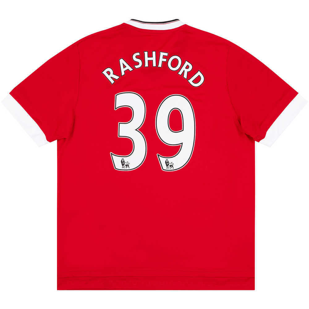 2015-16 Manchester United Home Shirt Rashford #39 (Excellent - 9/10) S