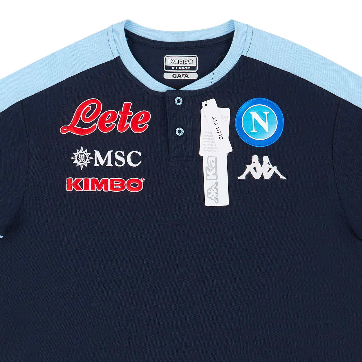 handboeien machine Meestal 2020-21 Napoli Kappa Polo T-Shirt - NEW