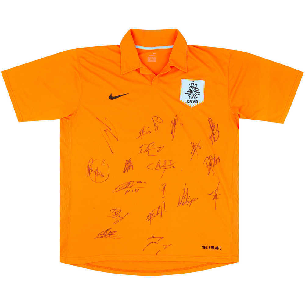 2006-08 Holland Signed Home Shirt v.Nistelrooy #9 (Excellent) XL