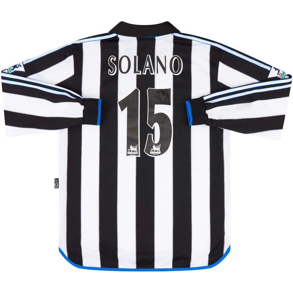 2000-01 Newcastle Match Issue Home L/S Shirt Solano #15