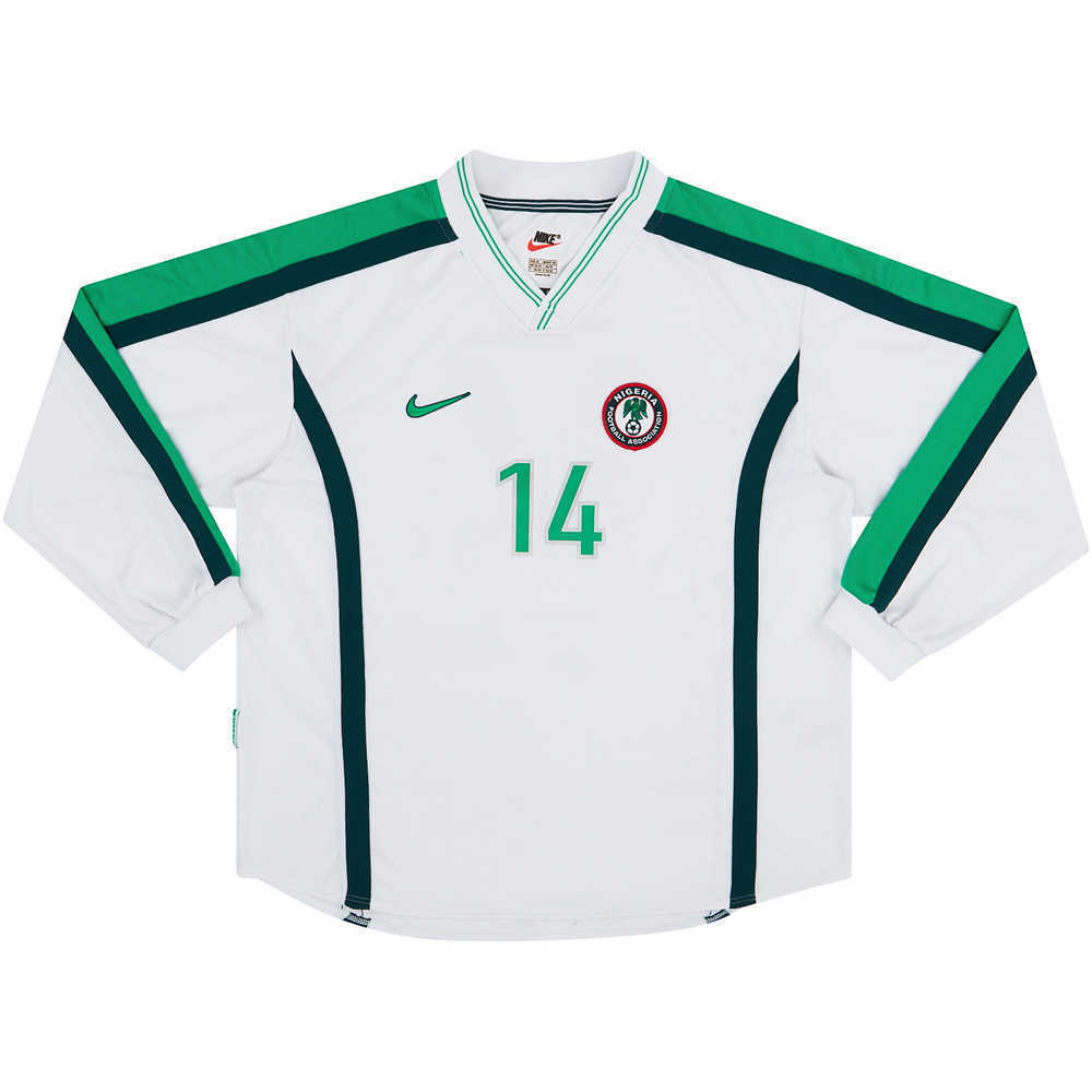 1998 Nigeria Player Issue Away L/S Shirt #14 (Very Good) XL