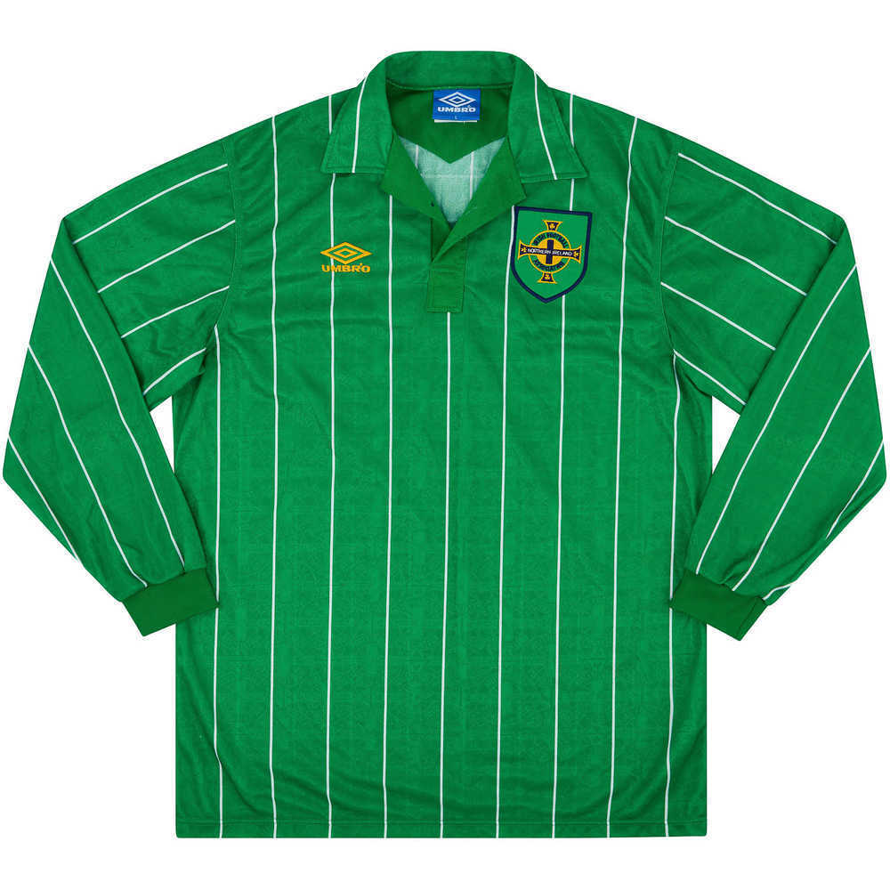 1993 Northern Ireland Match Worn Home L/S Shirt #3 (Worthington) v Denmark