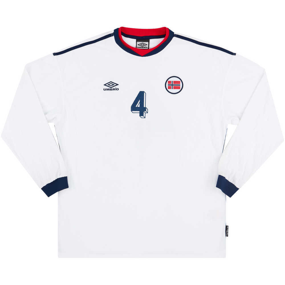 2000-02 Norway Match Issue Away L/S Shirt #4