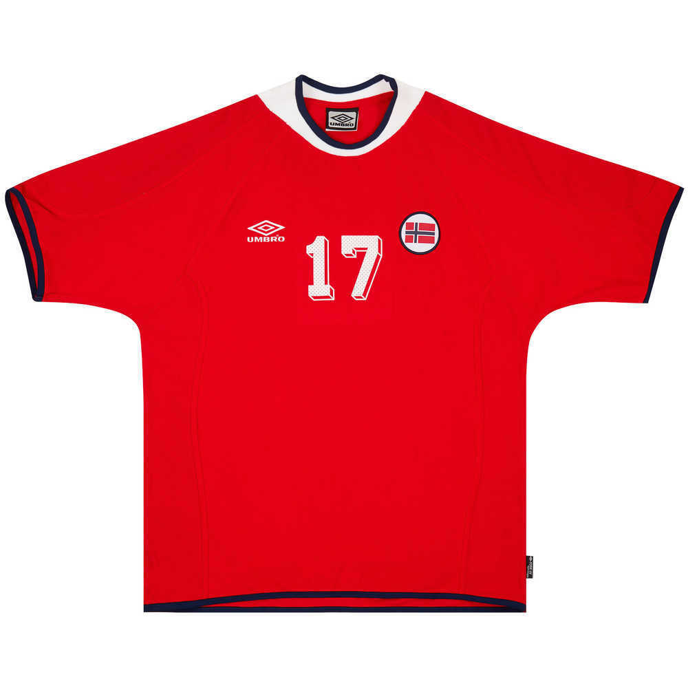 2000-02 Norway Match Issue Home Shirt #17