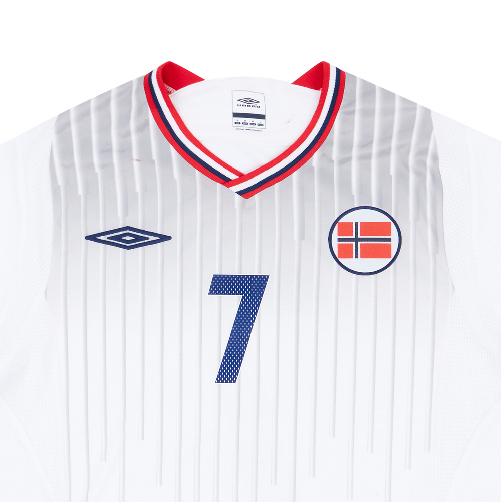 2009-11 Norway Match Worn Away Shirt #7 Eikrem (v Denmark)-Match Worn Shirts Norway Certified Match Worn