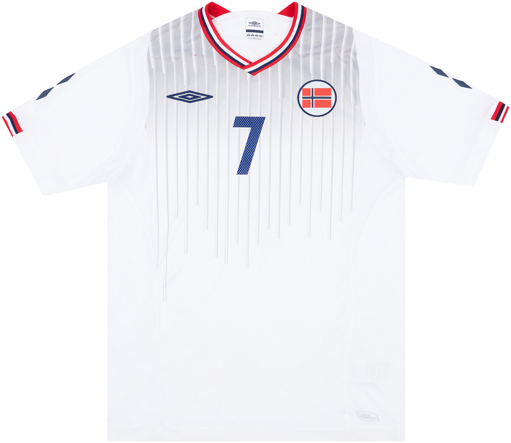 2009-11 Norway Match Worn Away Shirt #7 Eikrem (v Denmark)-Match Worn Shirts Norway Certified Match Worn