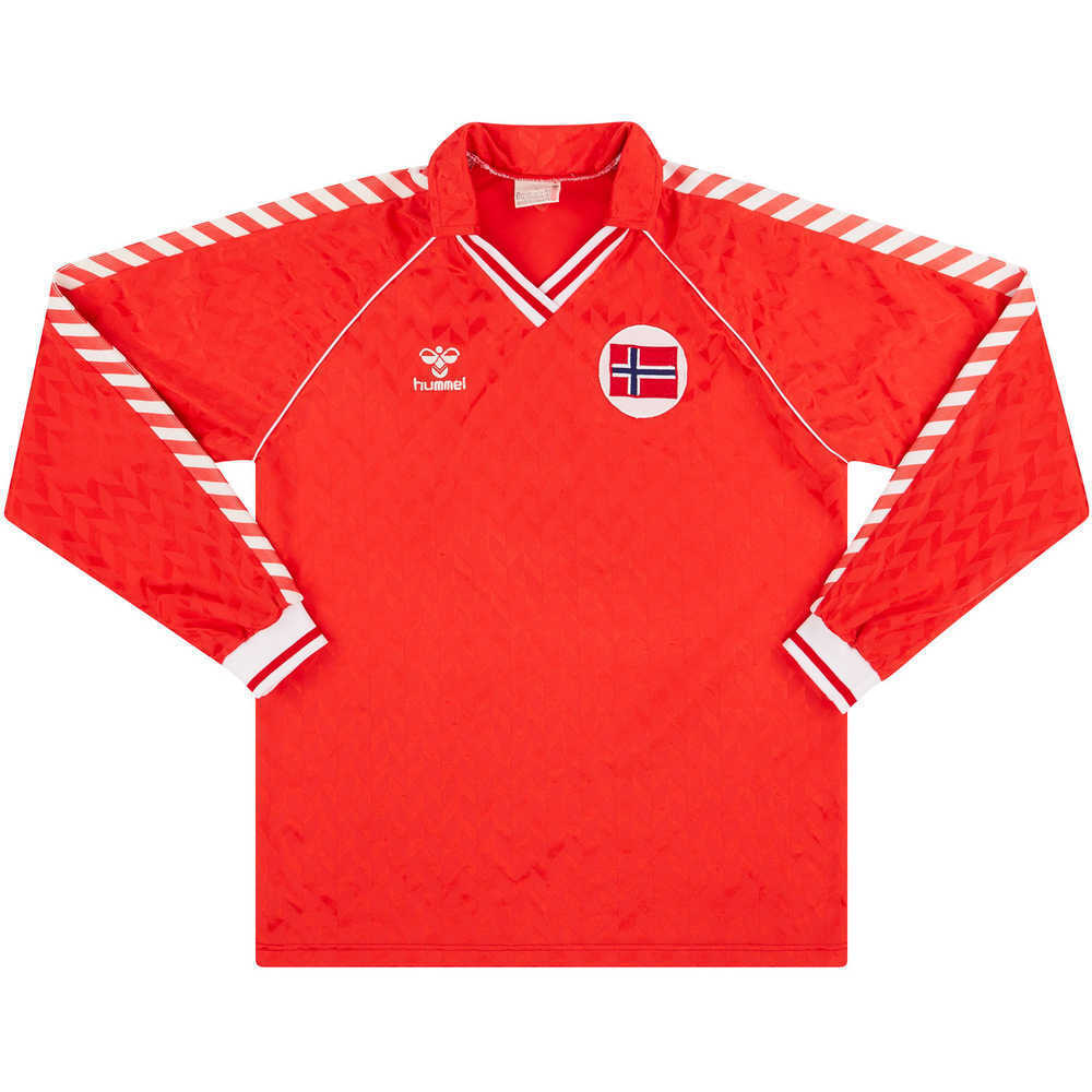 1987 Norway Match Worn Home L/S Shirt #15 (Berg) v East Germany