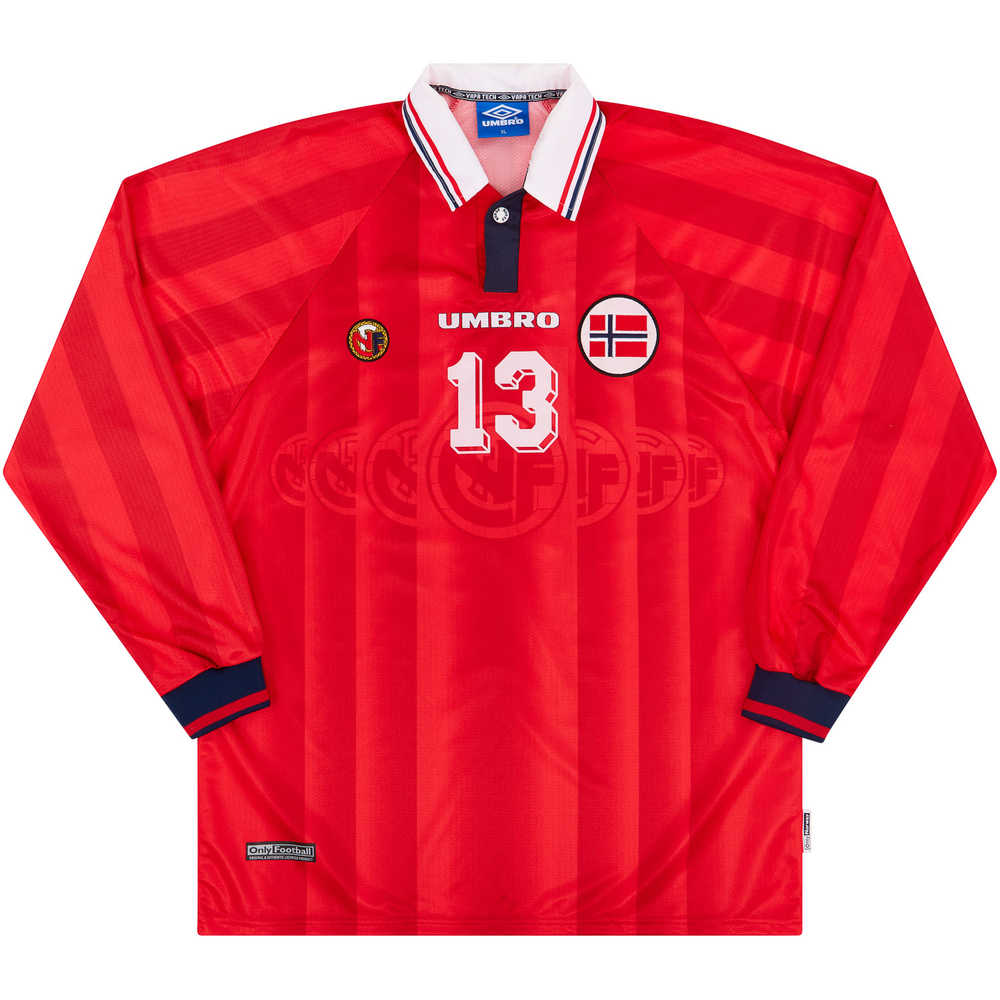 1998-00 Norway Match Issue Home L/S Shirt #13